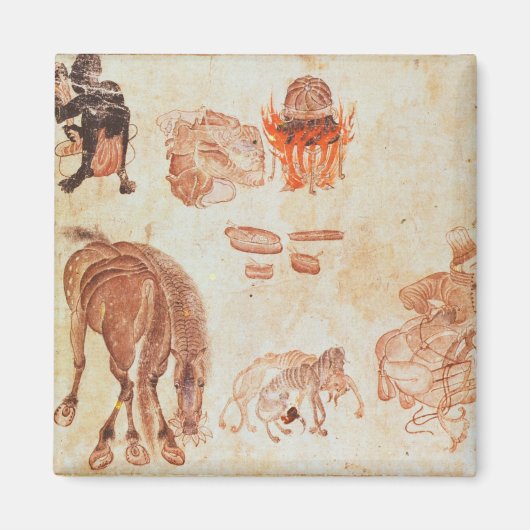 モンゴル遊牧民キャンプ、15世紀 マグネット (正面)