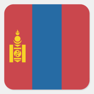 モンゴル-モンゴルの旗 スクエアシール