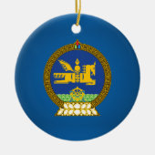 モンゴル(モンゴルの紋章) セラミックオーナメント (正面)