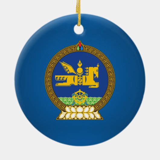 モンゴル(モンゴルの紋章) セラミックオーナメント (裏面)