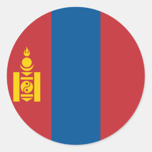 モンゴル（モンゴル）旗 ラウンドシール