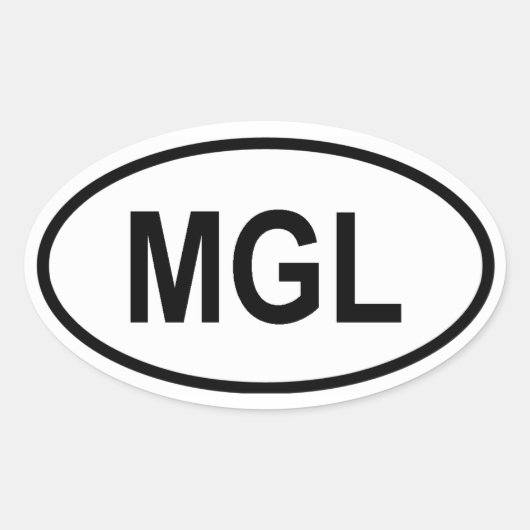 モンゴル「MGL」 楕円形シール (正面)