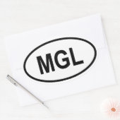 モンゴル「MGL」 楕円形シール (封筒)