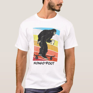 モンゴ足ビッグフットサスカッチスケートボードスケートで滑るWi Tシャツ