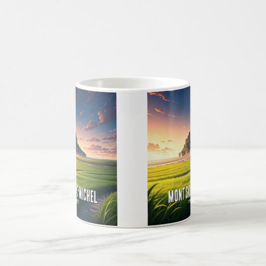 モンサンミシェルサンセットポストカード コーヒーマグカップ (中央)