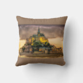 モンサンミシェルノルマンディフランスブラウンピロー クッション (裏面)