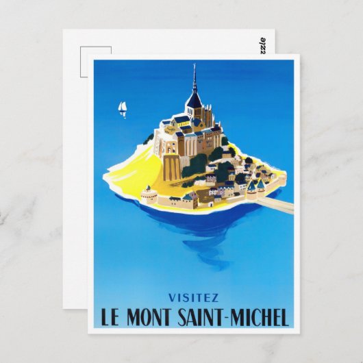 モンサンミシェルフランスヴィンテージ旅行 ポストカード (正面/裏面)