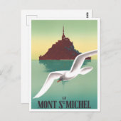 モンサンミシェルフランスヴィンテージ旅行 ポストカード (正面/裏面)