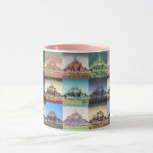 モンサンミッシェル、ノルマンディ、フランスコラージュ マグカップ (中央)