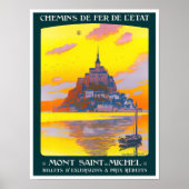 モンサンミッシェルFranceヴィンテージ旅行ポスター ポスター (正面)