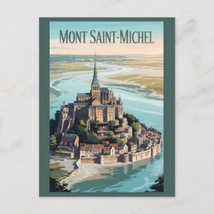 モンサン�ミッシェル フランス イラスト 旅行アート ポストカード