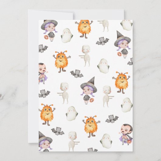 モンサーズハロウィーン衣装パーティー誕生日 招待状 (裏面)