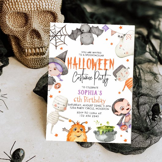 モンサーズハロウィーン衣装パーティー誕生日 招待状
