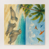 モンシールカリブのビーチセレニティ ジグソーパズル (横)