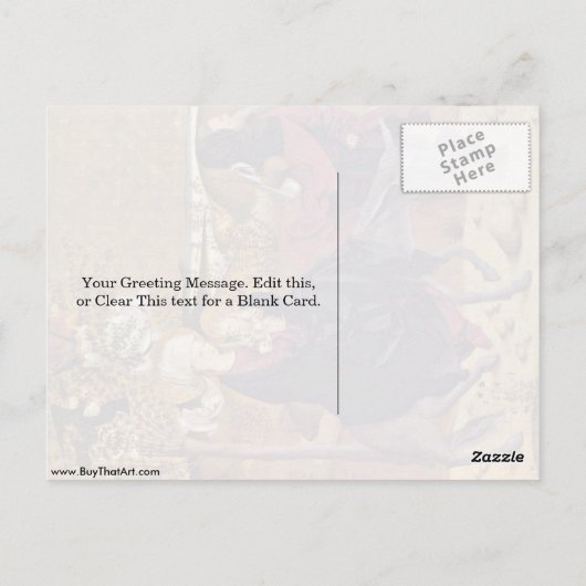 モンシー州の主人によるエジプトへの飛行 ポストカード (裏面)