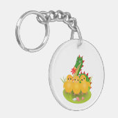 モンスの3つのひよこそしてドラゴンからのハッピーイースター キーホルダー (正面左)
