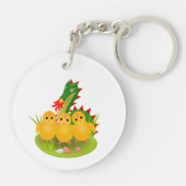 モンスの3つのひよこそしてドラゴンからのハッピーイースター キーホルダー (裏面)