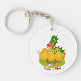 モンスの3つのひよこそしてドラゴンからのハッピーイースター キーホルダー