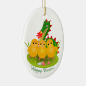 モンスの3つのひよこそしてドラゴンからのハッピーイースター セラミックオーナメント (右)