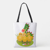 モンスの3つのひよこそしてドラゴンからのハッピーイースター トートバッグ (裏面)