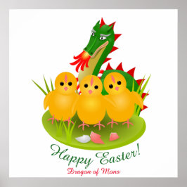 モンスの3つのひよこそしてドラゴンからのハッピーイースター ポスター