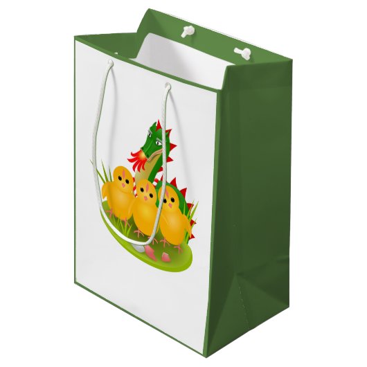 モンスの3つのひよこそしてドラゴンからのハッピーイースター ミディアムペーパーバッグ (正面アングル)