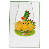 モンスの3つのひよこそしてドラゴンからのハッピーイースター ミディアムペーパーバッグ (裏面)