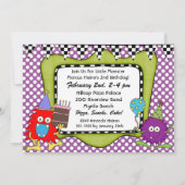 モンスタおっちょこちょいのーズ誕生日招待状 招待状 (裏面)