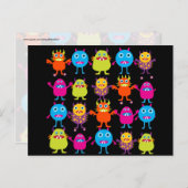 モンスタおもしろいーカラフルパーティークリーチャーキャラクター ポストカード (正面/裏面)