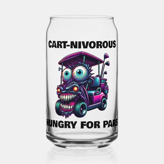 モンスタおもしろいーゴルフカートのギフトスポーツファン ガラス缶 (裏面)