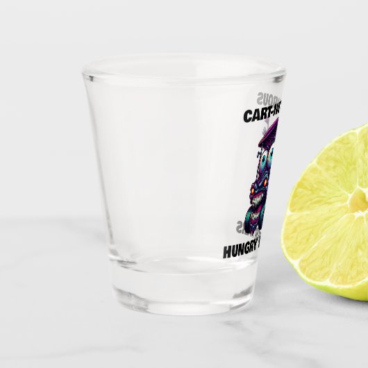 モンスタおもしろいーゴルフカートのギフトスポーツファン ショットグラス (左)