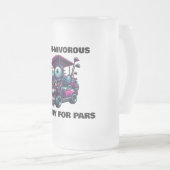 モンスタおもしろいーゴルフカートのギフトスポーツファン フロストグラスビールジョッキ (正面右)