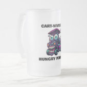 モンスタおもしろいーゴルフカートのギフトスポーツファン フロストグラスビールジョッキ (正面左)