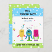 モンスタおもしろいーズ誕生日招待状 招待状 (正面/裏面)