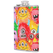 モンスタおもしろいーズ、水彩シームレスパターン。 フラスク (左)