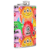 モンスタおもしろいーズ、水彩シームレスパターン。 フラスク (右)