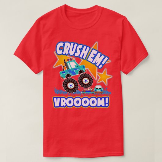 モンスタおもしろいートラックキッズギフトクラッシュエムVroooom 2 Tシャツ (デザイン正面)