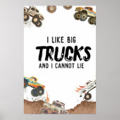 モンスタおもしろいートラックポスターボーイズパーティーデコール ポスター (正面)