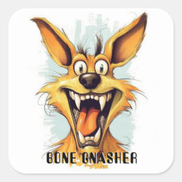 モンスタおもしろいー犬：ボーンニャッシャー スクエアシール