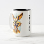 モンスタおもしろいー犬：ボーンニャッシャー ツートーンマグカップ (正面左)