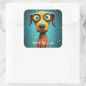 モンスタおもしろいー犬：メドゥーサ犬 スクエアシール (バッグ)