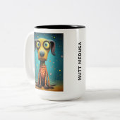 モンスタおもしろいー犬：メドゥーサ犬 ツートーンマグカップ (正面左)