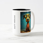 モンスタおもしろいー犬：メドゥーサ犬 ツートーンマグカップ (正面右)