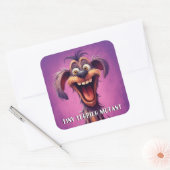 モンスタおもしろいー犬：小テリア変異株 スクエアシール (封筒)