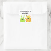 モンスタおもしろいー蔵書票ブックステッカー子供へ スクエアシール (バッグ)