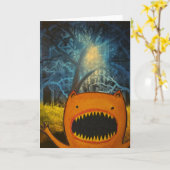 モンスタおもしろいー誕生日グリーティングカード5X7 カード (黄色い花)
