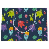 モンスタお洒落ー・マッシュ |濃い背景 ラージペーパーバッグ (正面)