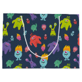 モンスタお洒落ー・マッシュ |濃い背景 ラージペーパーバッグ (裏面)