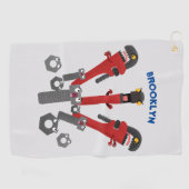 モンスタイおもしろいルを巻き上げるユーモア漫画 ゴルフタオル (横)