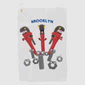 モンスタイおもしろいルを巻き上げるユーモア漫画 ゴルフタオル (正面)